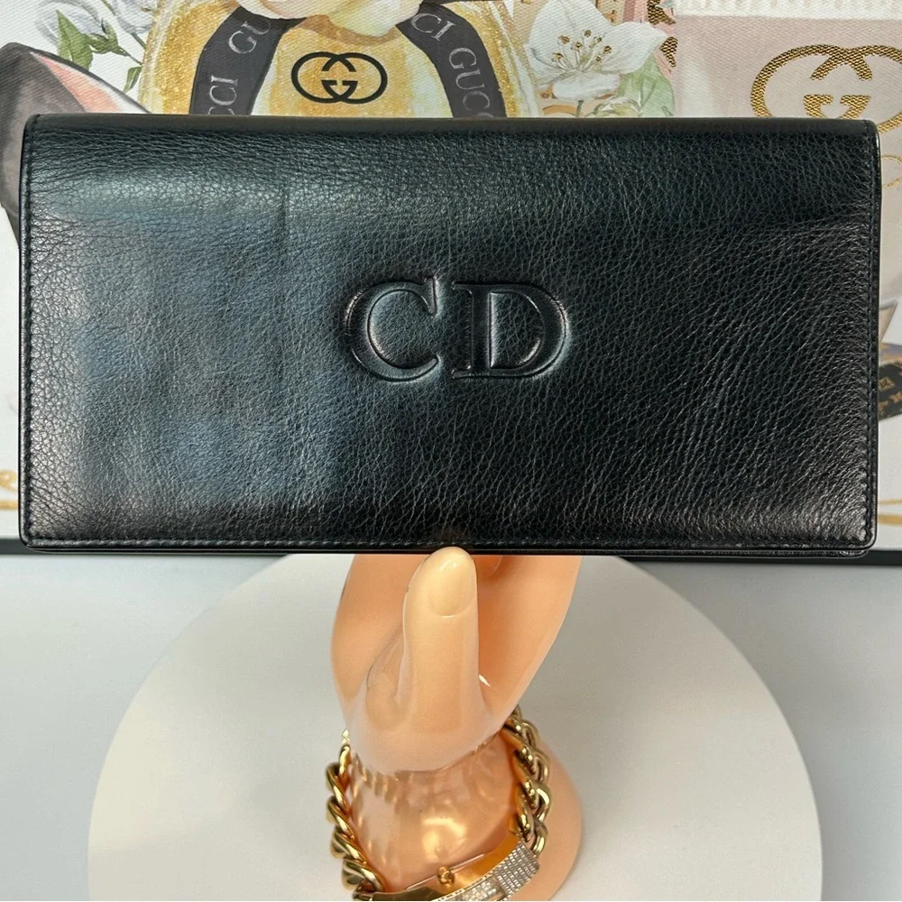 Christian Dior Leather Slim Long Wallet 🖤❤️